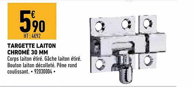 targette laiton chromé 30 mm