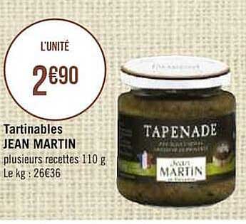 Tartinables Jean Martin