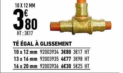 té égal à glissement