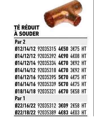 té réduit à souder