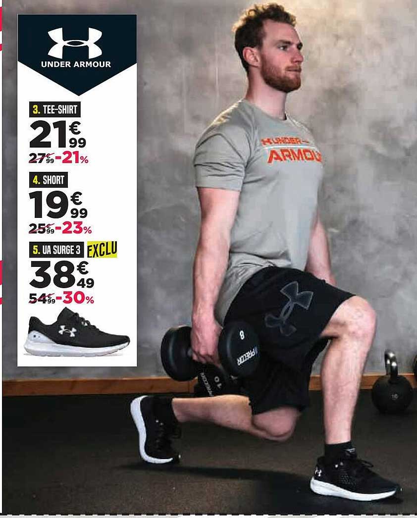 tee-shirt, short, ua surge 3 under armour