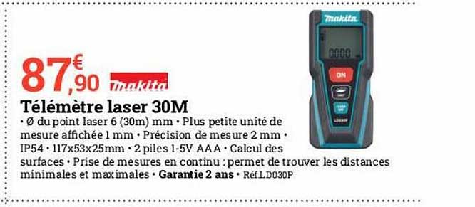 télémètre laser 30m makita