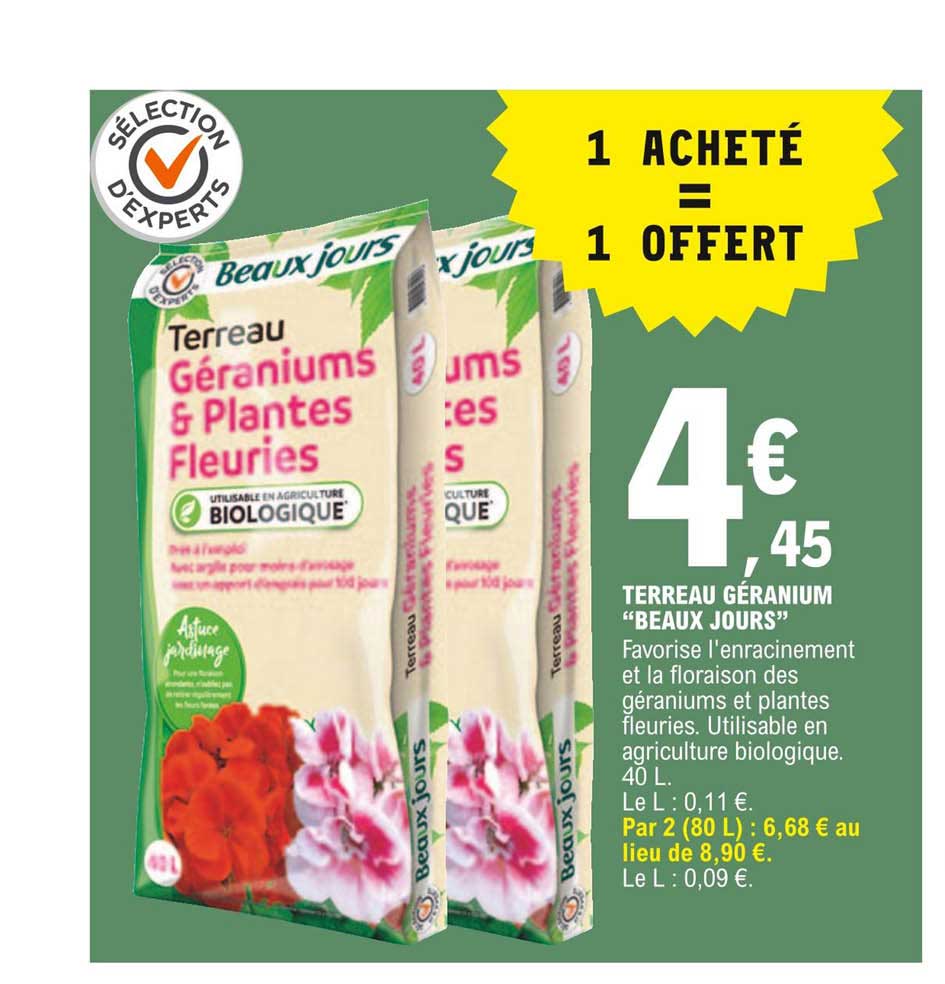 terreau géranium "beaux jours"