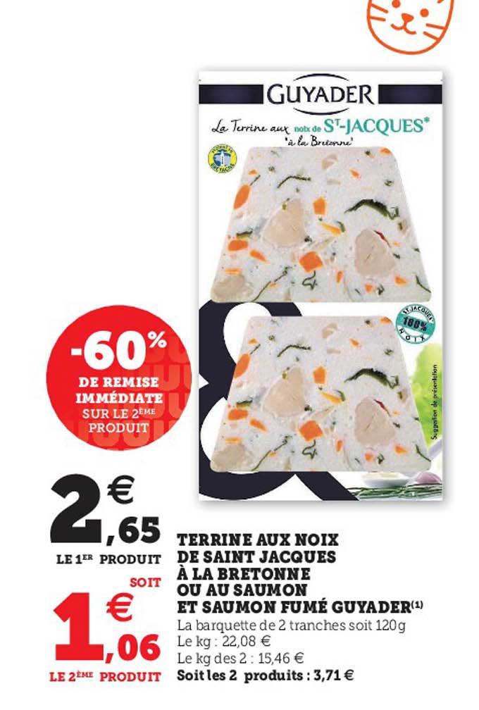 terrine aux noix de saint jacques à la bretonne ou au saumon et saumon fumé guyader