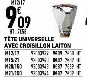 tête universelle avec croisillon laiton