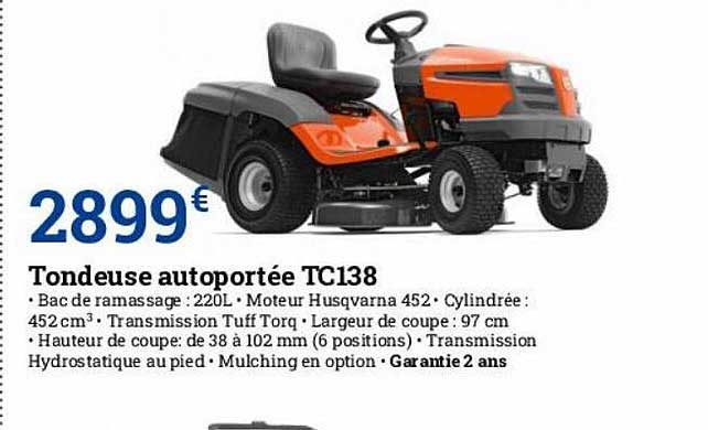 tondeuse autoportée tc138