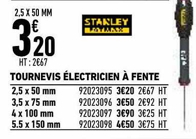 tournevis électricien à fente stanley fatmax