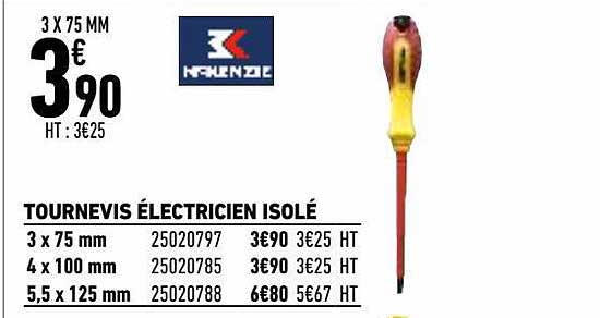 tournevis électricien isolé