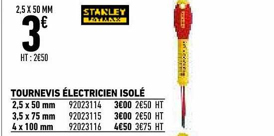 tournevis électricien isolé stanley fatmax