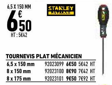 tournevis plat mécanicien stanley fatmax