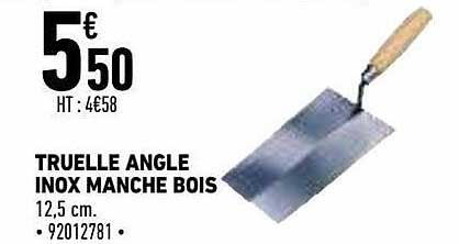 Truelle Angle Inox Manche Bois