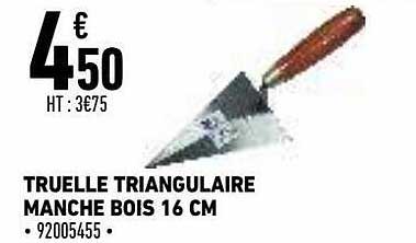 truelle triangulaire manche bois 16 cm