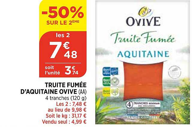 truite fumée d'aquitaine ovive