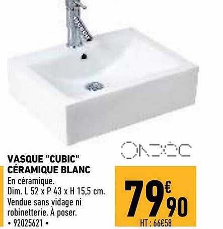 vasque "cubic" céramique blanc