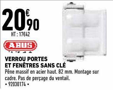 verrou portes et fenêtres sans clé