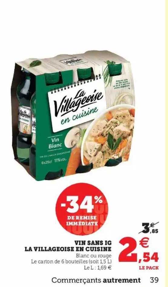vin sans ig la villageoise en cuisine