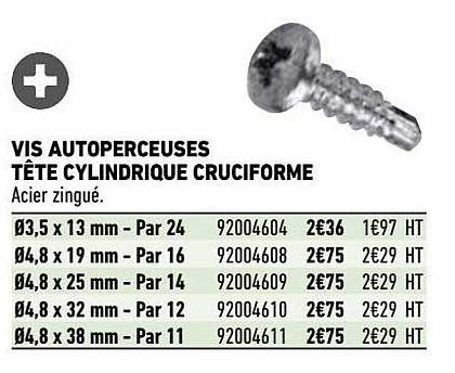vis autoperceuse cruciforme