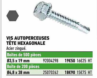 vis autoperceuses tête hexagonale