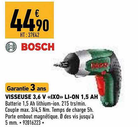 Visseuse 3,6 V «ixo» Li-on 1,5 Ah Bosch