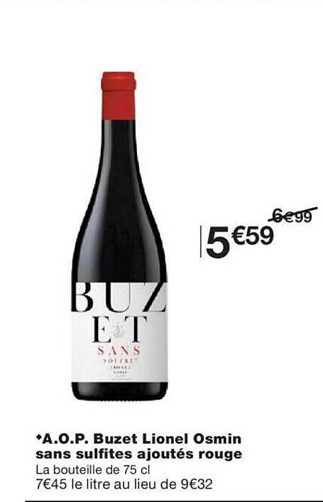 a.o.p. buzet lionel osmin sans sulfites ajoutés rouge