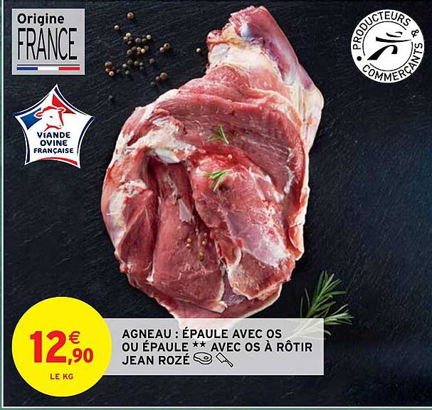 agneau : épaule avec os ou épaule**avec os à rôtir jean rozé