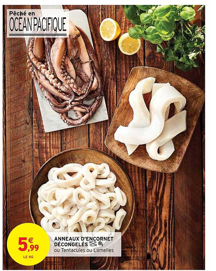 anneaux d'encornet décongelés