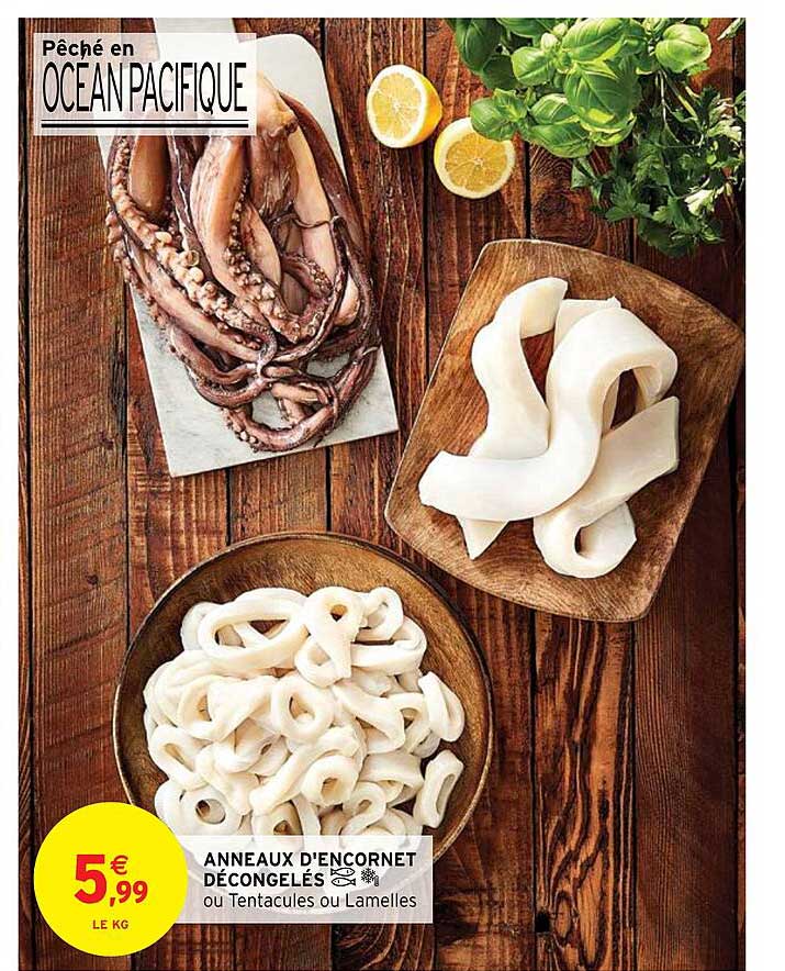 anneaux d'encornet décongelés