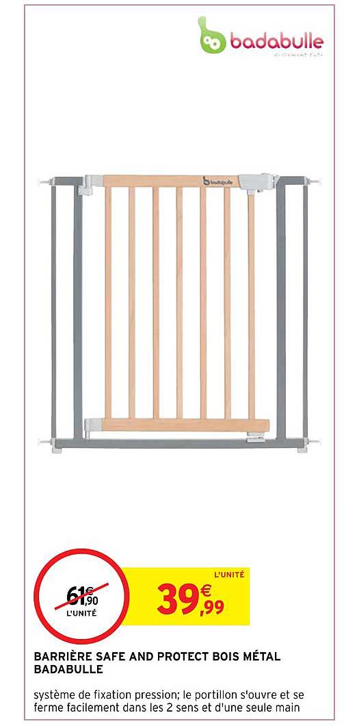 barrière safe and protect bois métal badabulle