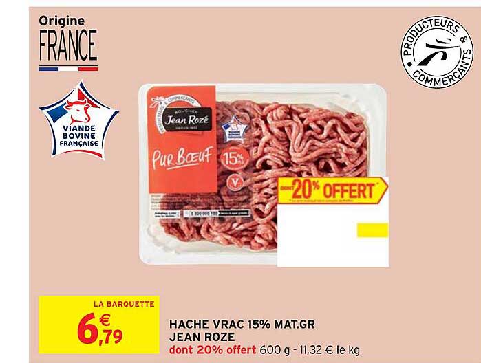 haché vrac 15% mat.gr. jean rozé