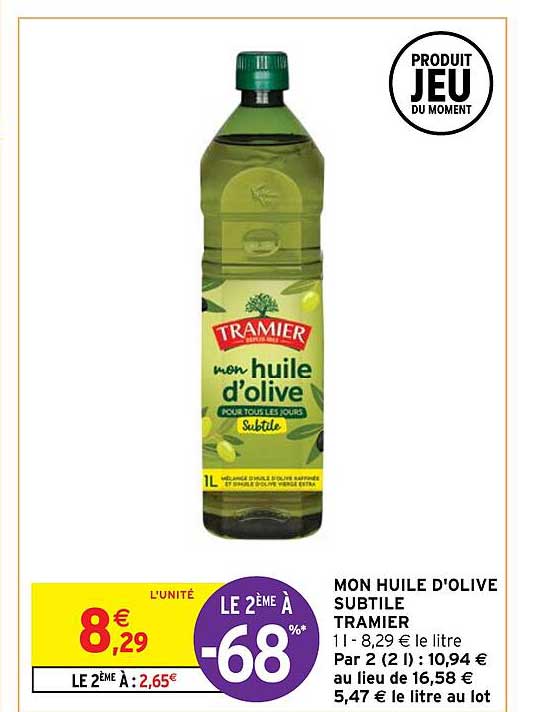 mon huile d'olive subtile tramier