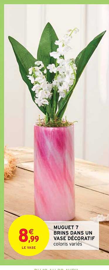 muguet 7 brins dans un vase décoratif