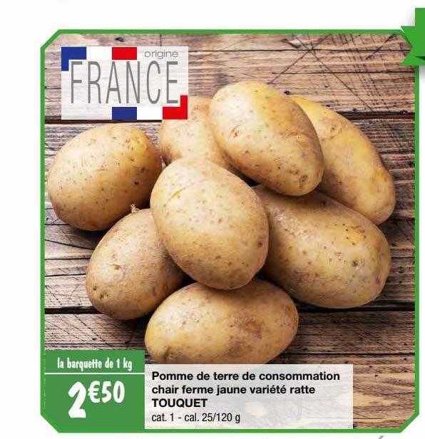 pomme de terre de consommation chair ferme jaune variété ratte touquet