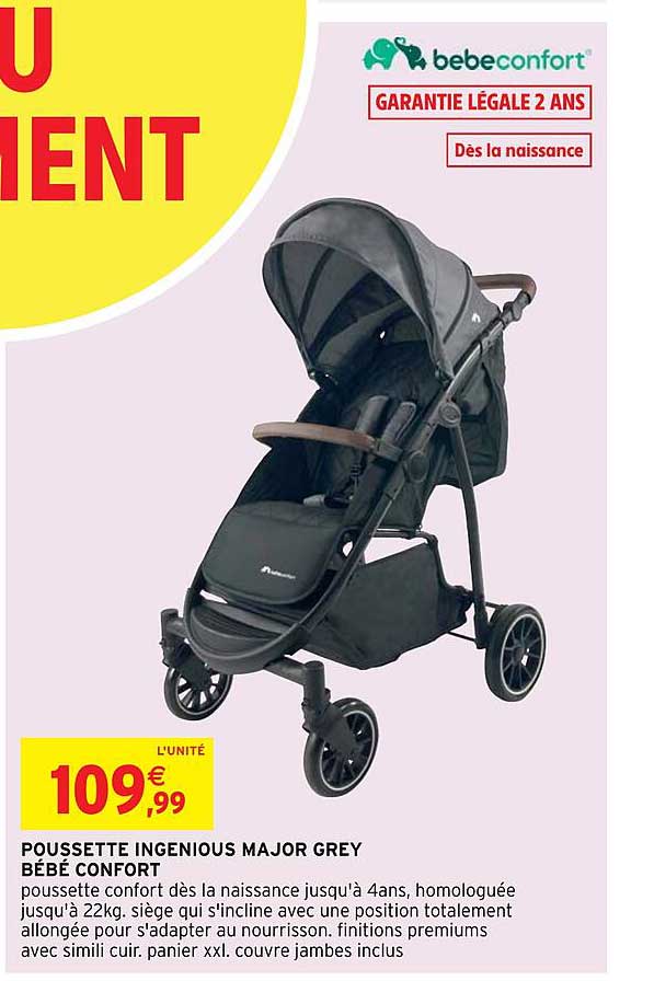 poussette ingénious major grey bébé confort