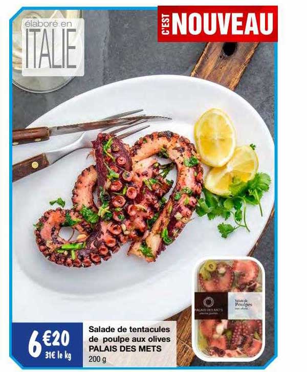 salade de tentacules de poulpe aux olives palais des mets