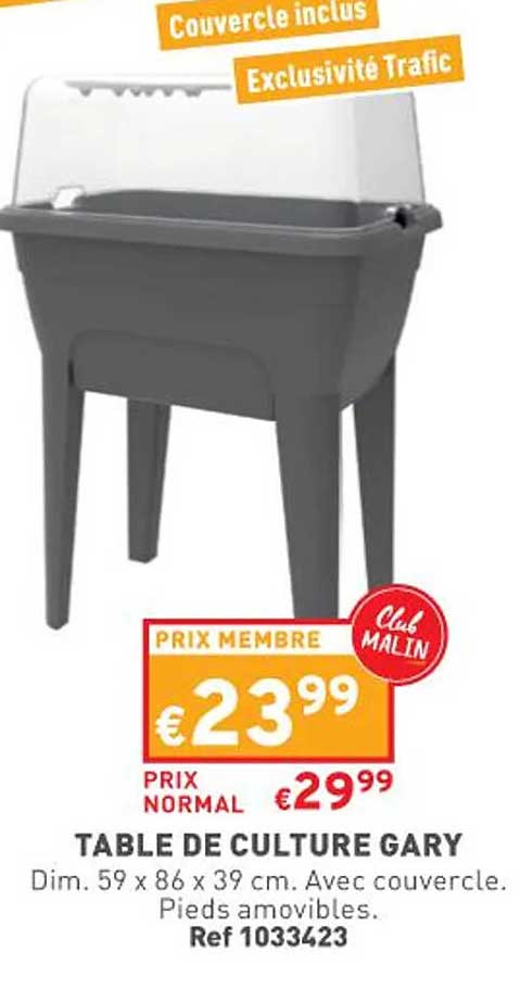 table de culture gary