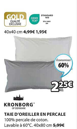 taie d'oreiller en percale kronborg
