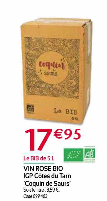 vin rose bio igp côtes du tarn 'coquin de saurs'