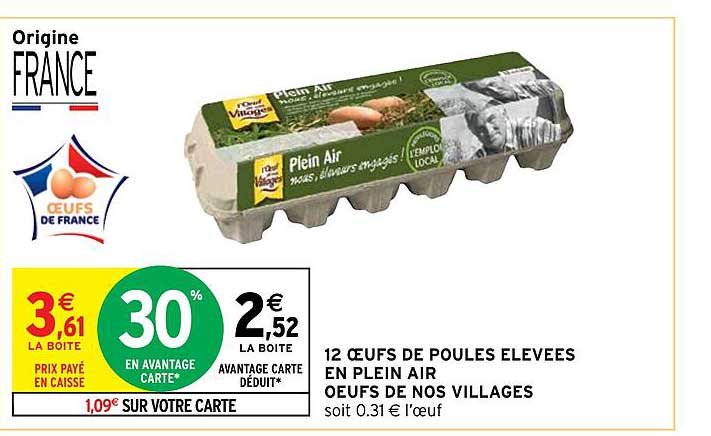 12 œufs de poules élevées en plein air œufs de nos villages