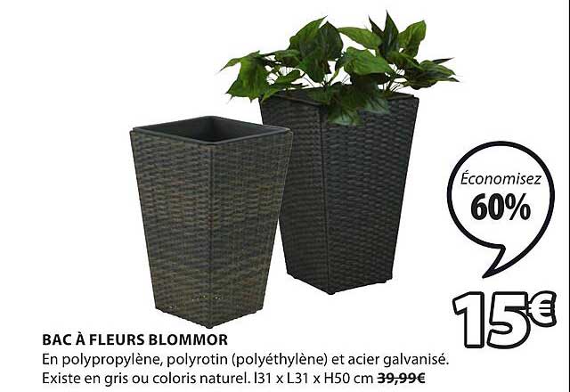 bac à fleurs blommor