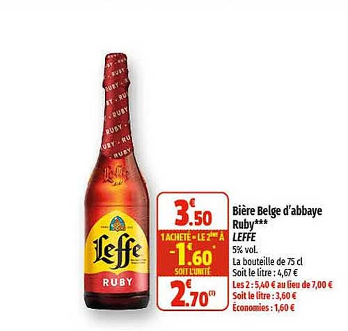 Bière Belge D'abbaye Ruby Leffe