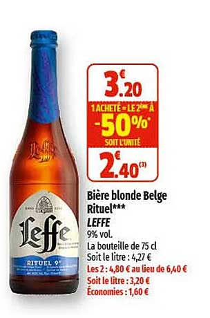 Bière Blonde Belge Rituel Leffe