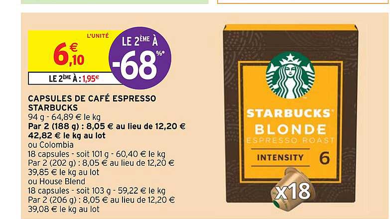 Capsules De Café Espresso Starbucks
