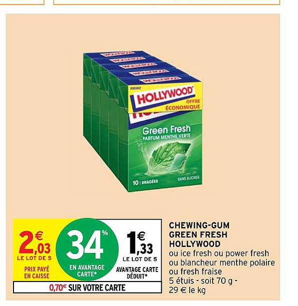 chewing-gum green fresh hollywood