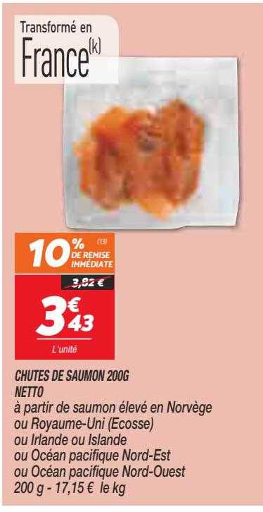 chutes de saumon 200 g netto