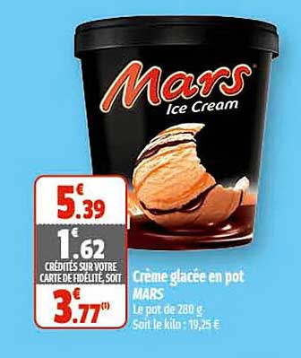 Crème Glacée En Pot Mars