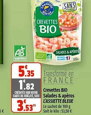 crevettes bio salades & apéros l'assiette bleue