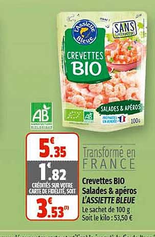 crevettes bio salades & apéros l'assiette bleue
