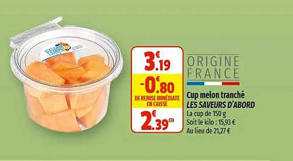 Cup Melon Tranché Les Saveurs D'abord