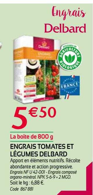engrais tomates et légumes delbard