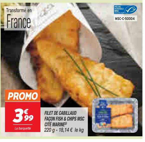 filet de cabillaud façon fish & chips msc cité marine